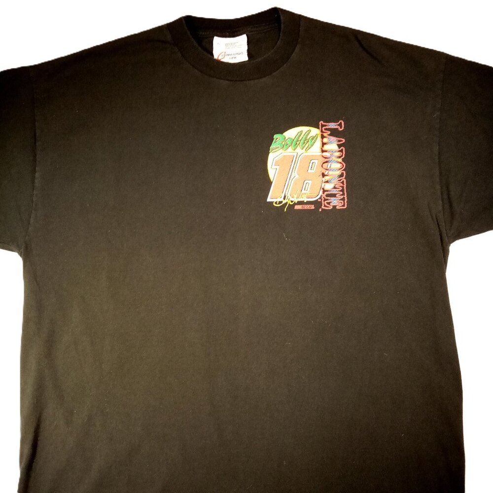 Bobby Labonte NASCAR #18 Graphic Tee  XL  Vintage 1999 Redline Sports Black EXC